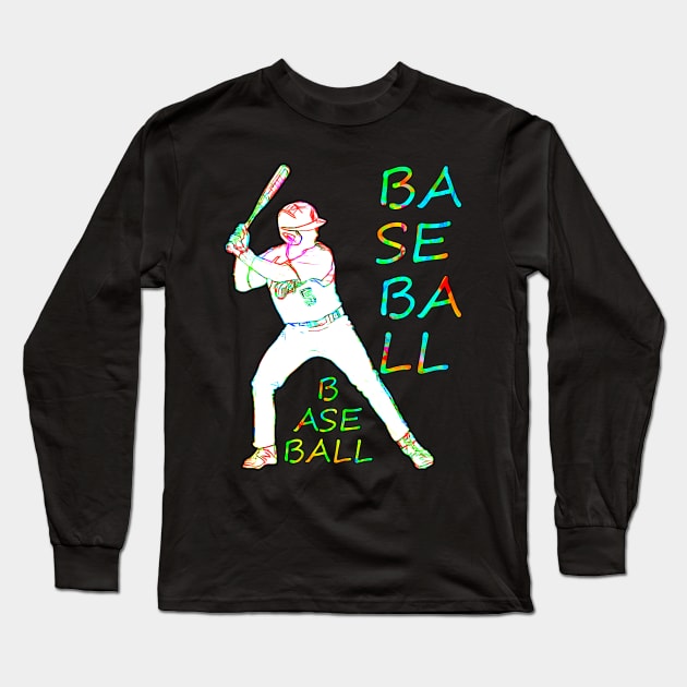 Baseball meets Flower Power Long Sleeve T-Shirt by GePadeSign